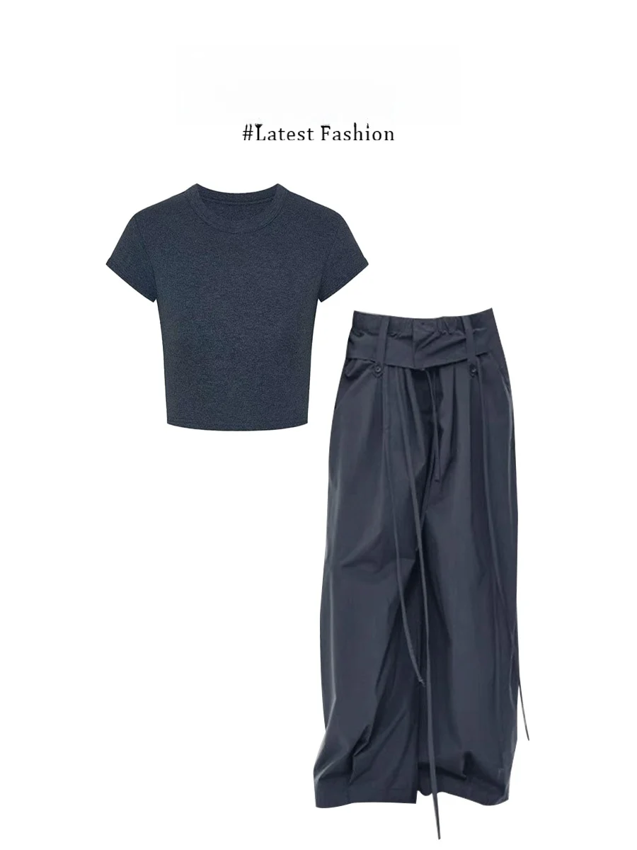 Parkyeon Summer OOTD Women's Slim Fit Short Sleeve T-Shirt And Workwear Pants Set round Neck French Style Two-Piece Suit
Parkyeon Summer OOTD Women's Slim Fit Short Sleeve T-Shirt And Workwear Pants Set round Neck French Style Two-Piece Suit