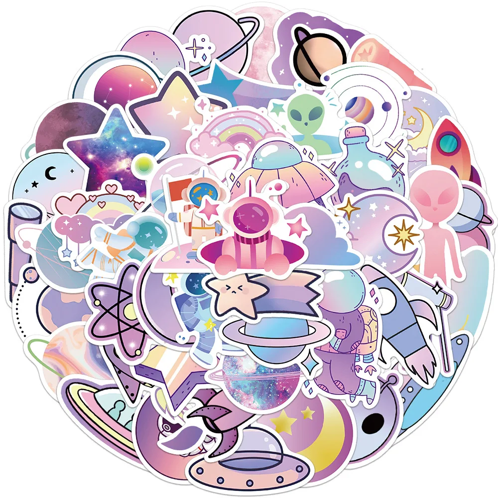 50Pcs Cartoon Gradient Planet Graffiti Stickers Luggage Pen Guitar Notebook Waterproof Explosive Astronaut Stickers
50Pcs Cartoon Gradient Planet Graffiti Stickers Luggage Pen Guitar Notebook Waterproof Explosive Astronaut Stickers