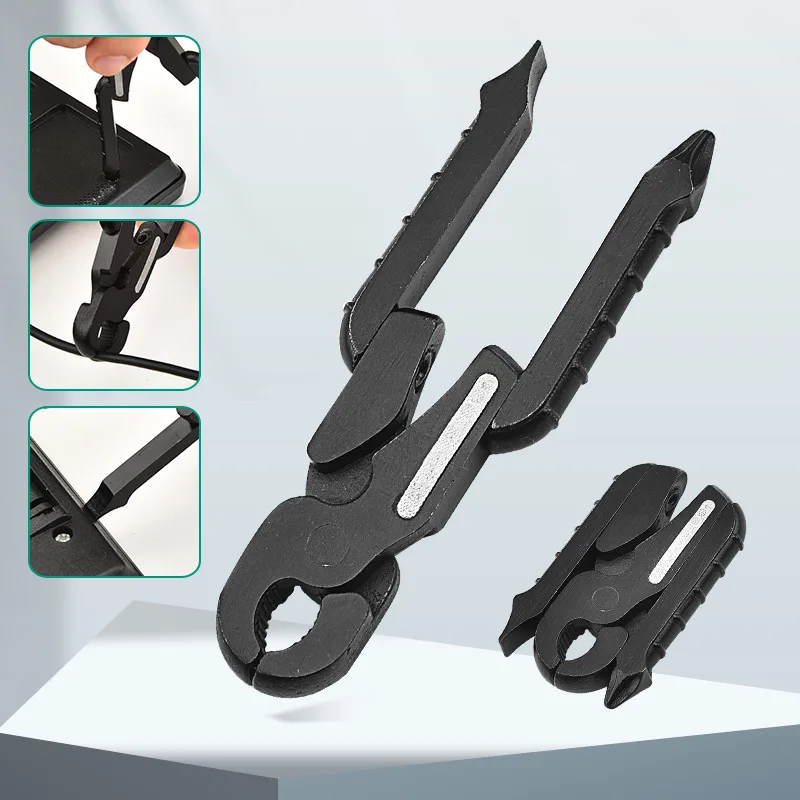 Multifunctional Pliers Stainless Steel Folding Mini Pliers Screwdriver EDC Outdoor Tools Black Carry Tool Knife
Multifunctional Pliers Stainless Steel Folding Mini Pliers Screwdriver EDC Outdoor Tools Black Carry Tool Knife