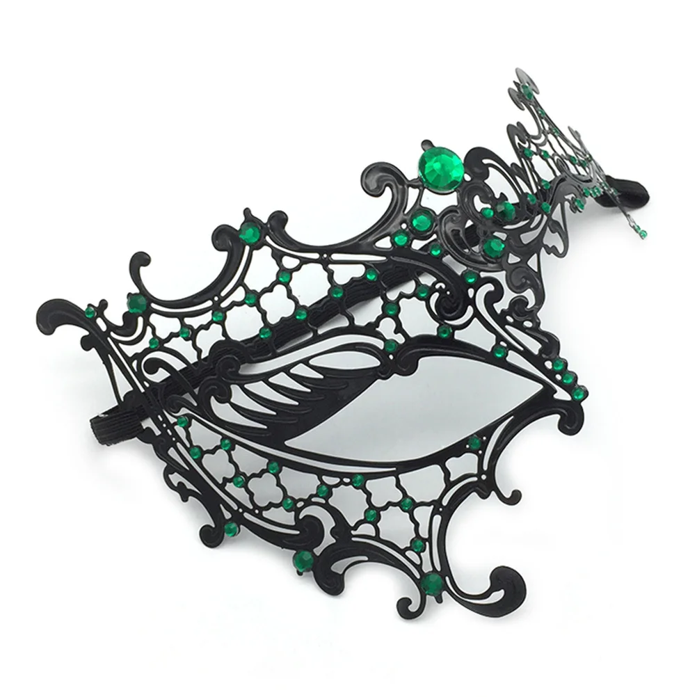 Iron Half Face Venetian Mask Black Rhinestone Hollow Carved Adjustable Ribbon for Halloween Carnival Masquerade Cosplay Party
Iron Half Face Venetian Mask Black Rhinestone Hollow Carved Adjustable Ribbon for Halloween Carnival Masquerade Cosplay Party