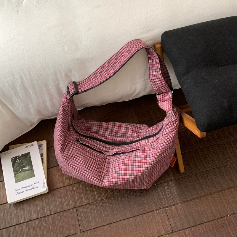 Red Plaid Nylon Bags for Women 2026 Casual Large Capacity Easy Carrying Crossbody Bag Adjustable Strap One Shoulder Purse
Red Plaid Nylon Bags for Women 2026 Casual Large Capacity Easy Carrying Crossbody Bag Adjustable Strap One Shoulder Purse