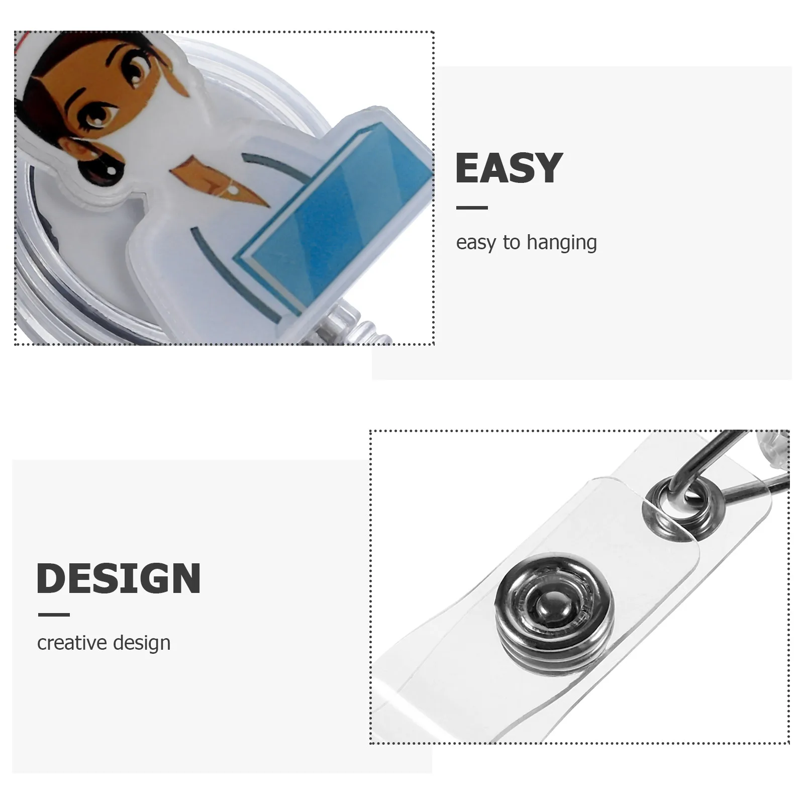 Black Nurse Buckle Holder Pin Anime Reel Anime Badge Reel Tag Clip Key Sturdy Portable Badge Clip Easy Pull
Black Nurse Buckle Holder Pin Anime Reel Anime Badge Reel Tag Clip Key Sturdy Portable Badge Clip Easy Pull