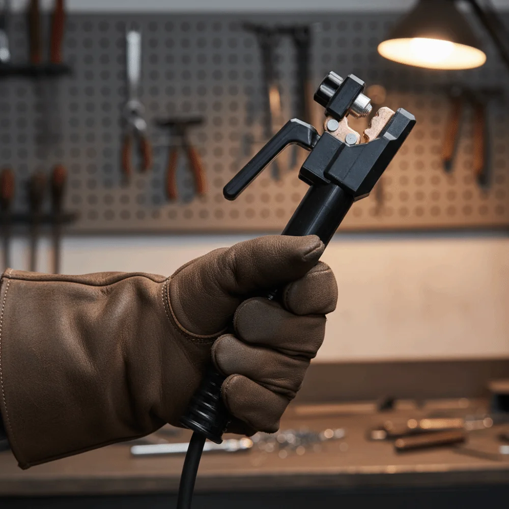 Solid Copper Material Full Copper Welding Clamp Great Electrical Conductivity Nylon Handle Welding Electrode Holder
Solid Copper Material Full Copper Welding Clamp Great Electrical Conductivity Nylon Handle Welding Electrode Holder