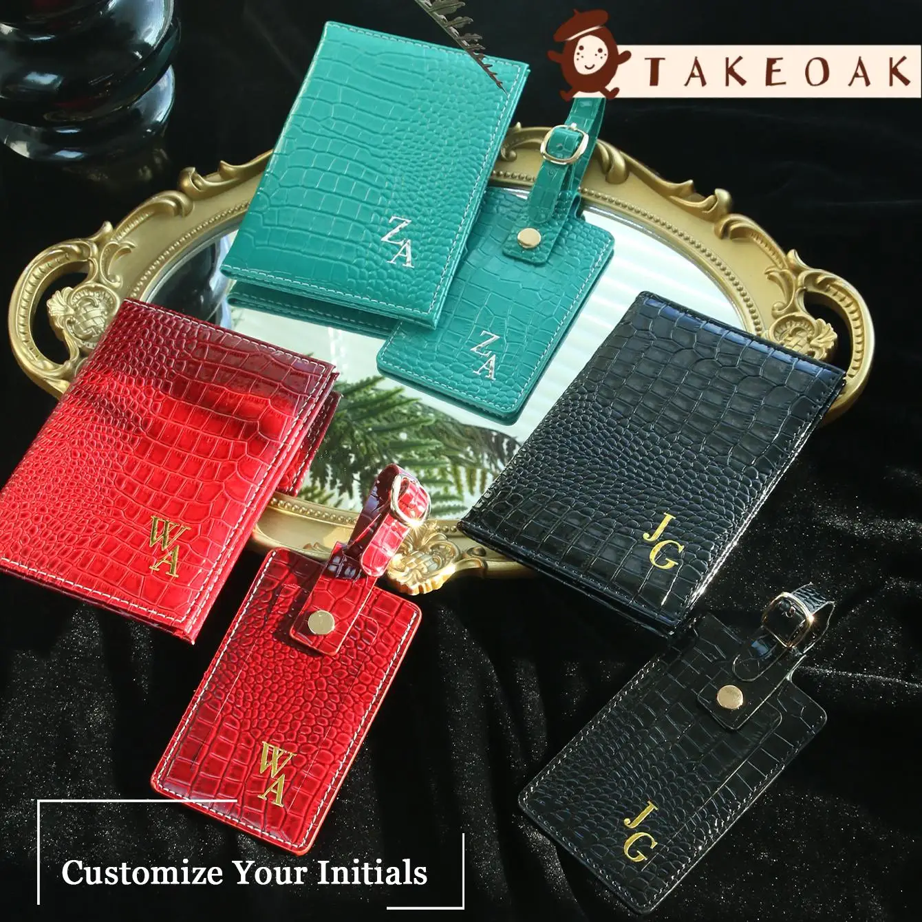 Personalized Custom initial Gloss Croc Texture Leather Passport Wallet with Luggage Tag Set Travel Suitcase Anti-Lost Tag
Personalized Custom initial Gloss Croc Texture Leather Passport Wallet with Luggage Tag Set Travel Suitcase Anti-Lost Tag