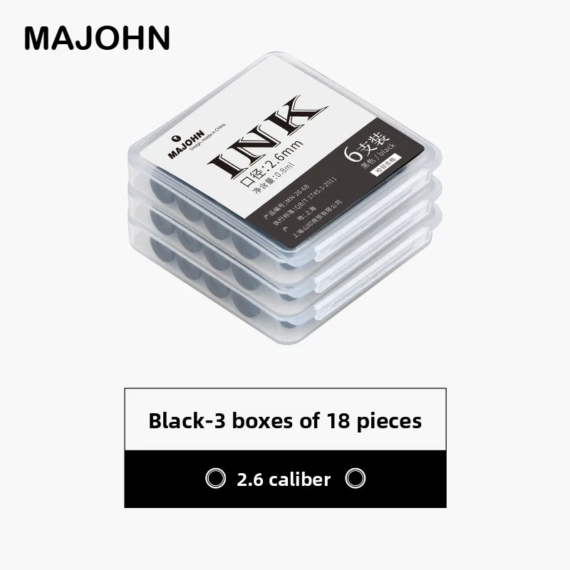 30/6 PCS Majohn 9 Colors 2.6/3.4mm Fountain Pen Ink Cartridge 37mm Ink for Hongdian JINHAO School Office Supplies Stationery
30/6 PCS Majohn 9 Colors 2.6/3.4mm Fountain Pen Ink Cartridge 37mm Ink for Hongdian JINHAO School Office Supplies Stationery