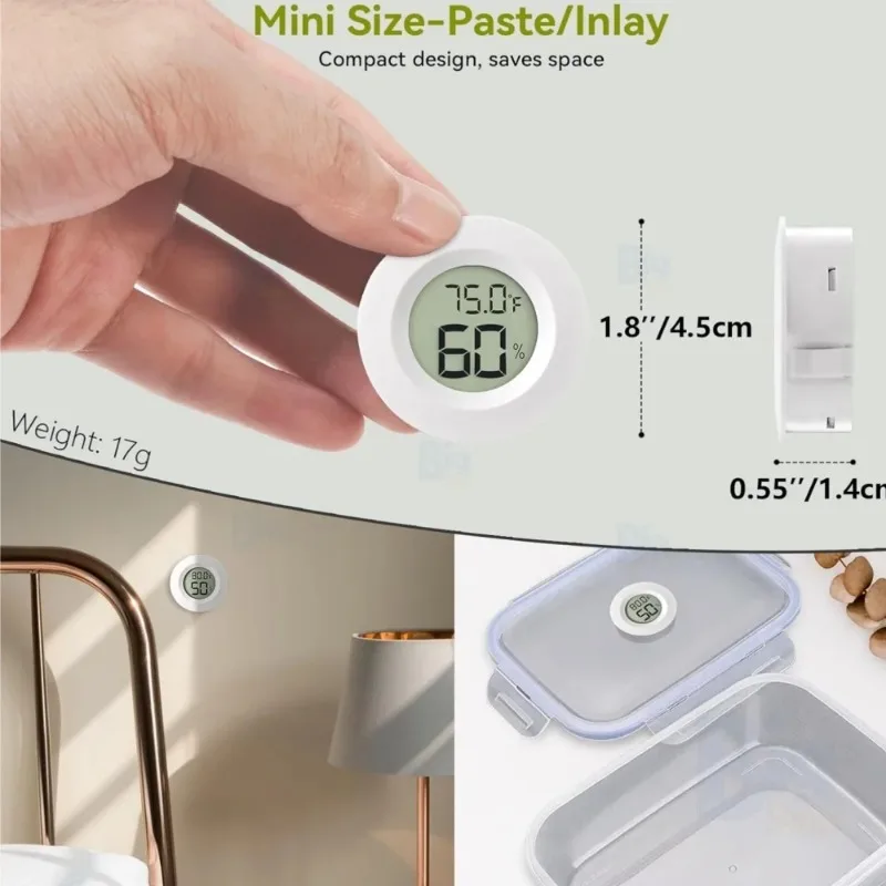 10/8/6/1PCS Mini Hygrometer Thermometer Fahrenheit or Celsius Meter Digital Monitor Indoor Room Round Humidity Temperature Gauge
10/8/6/1PCS Mini Hygrometer Thermometer Fahrenheit or Celsius Meter Digital Monitor Indoor Room Round Humidity Temperature Gauge