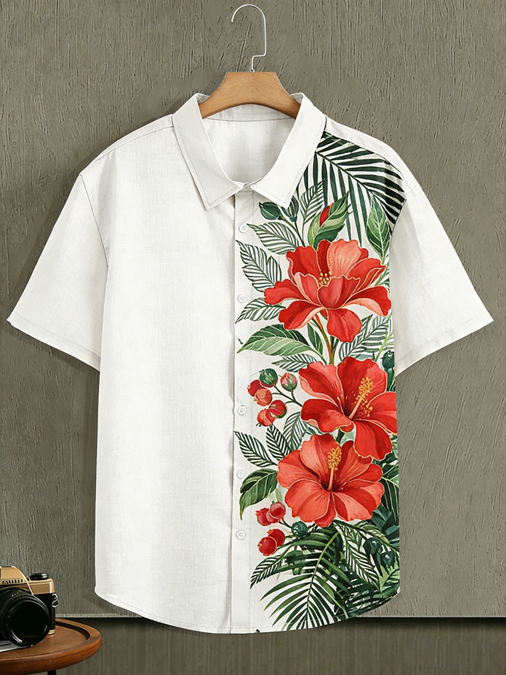 Men's Summer Short Sleeve Collar Shirt with Floral and Plant Pattern, 3D Printed Colorful Shirt for Outdoor Leisure, Vacation
Men's Summer Short Sleeve Collar Shirt with Floral and Plant Pattern, 3D Printed Colorful Shirt for Outdoor Leisure, Vacation
