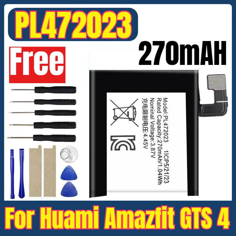 270mAh PL472023 Smart Watches Batteries for Huami Amazfit GTS 4 Mini + Free Tools
270mAh PL472023 Smart Watches Batteries for Huami Amazfit GTS 4 Mini + Free Tools