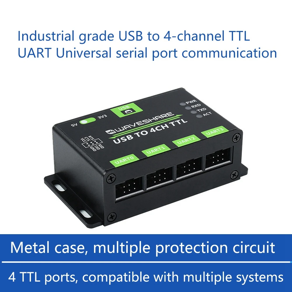 Модуль связи Uart промышленного класса Waveshare с USB на 4-полосный TTLS поддерживает Win7/8/8/10/11, системы Mac, Linux Android
Модуль связи Uart промышленного класса Waveshare с USB на 4-полосный TTLS поддерживает Win7/8/8/10/11, системы Mac, Linux Android