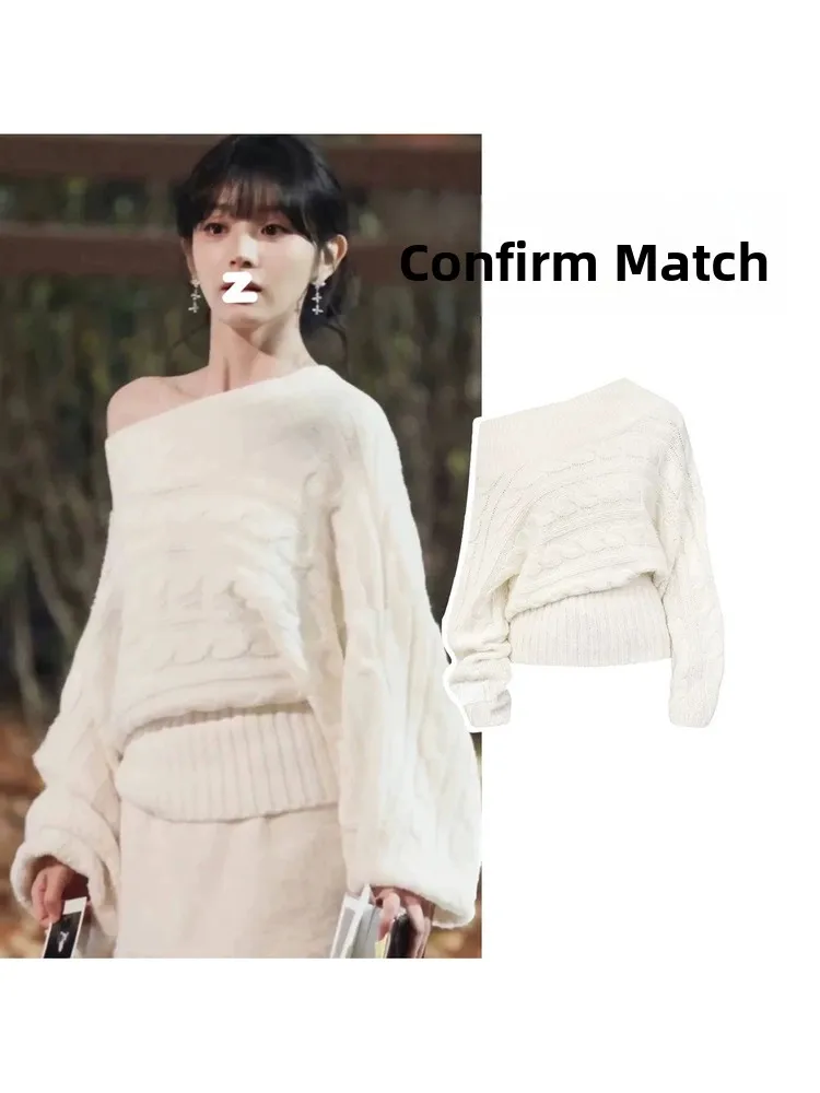 White Knitted Sweater with Twist Flower Design One Shoulder Slant Collar Atmosphere Feeling Korean Style Casual Lazy Style Wo...
White Knitted Sweater with Twist Flower Design One Shoulder Slant Collar Atmosphere Feeling Korean Style Casual Lazy Style Wo...