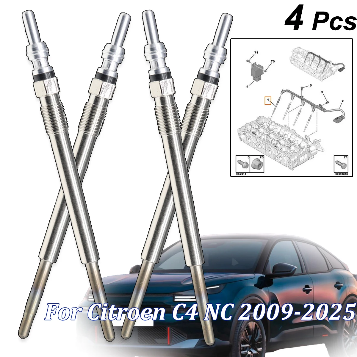 5V Diesel Heater Nickel Plating Glow Plugs 5960E6 5960K6 For Citroen C4 NC 2009 2010 2011 2012 2013 2014 2015-2025 1.6 2.0 HDi
5V Diesel Heater Nickel Plating Glow Plugs 5960E6 5960K6 For Citroen C4 NC 2009 2010 2011 2012 2013 2014 2015-2025 1.6 2.0 HDi