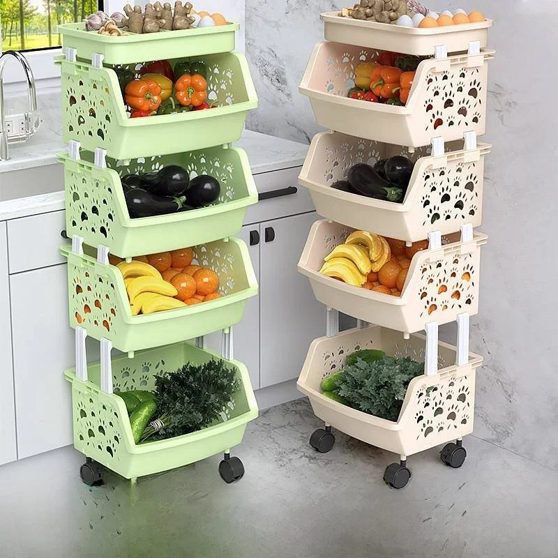 Kitchen Multi-Layer Storage Rack Stand Vegetable Fruit Basket Organizer Plastic Material Ground-Mounted for Home Use
Kitchen Multi-Layer Storage Rack Stand Vegetable Fruit Basket Organizer Plastic Material Ground-Mounted for Home Use