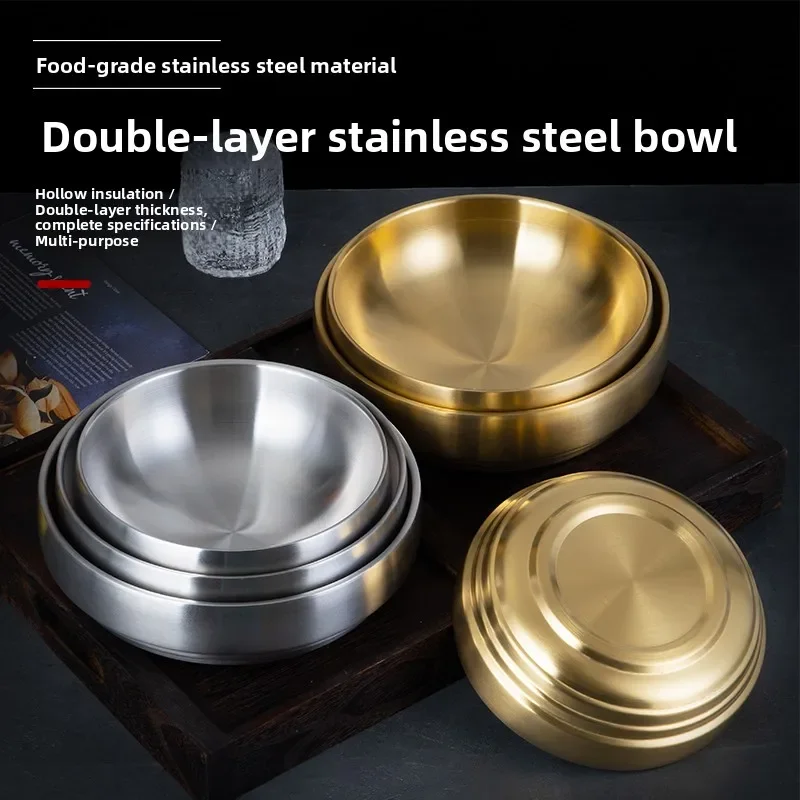Korean Style Double Layer Stainless Steel Cold Noodles Bowl Gold Color Instant Rice Noodles Soup Bowl Heat Insulation Large S...
Korean Style Double Layer Stainless Steel Cold Noodles Bowl Gold Color Instant Rice Noodles Soup Bowl Heat Insulation Large S...