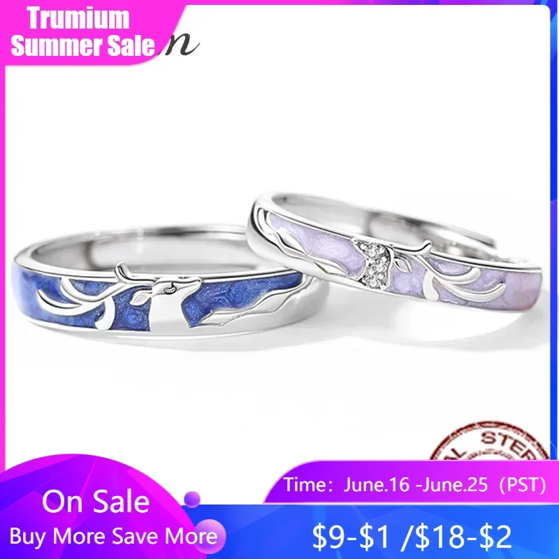 Trumium 100% S925 Sterling Silver Antler rings for Couple Woman Jewelry Zircon Opening Lover Ring Girl Gift
Trumium 100% S925 Sterling Silver Antler rings for Couple Woman Jewelry Zircon Opening Lover Ring Girl Gift