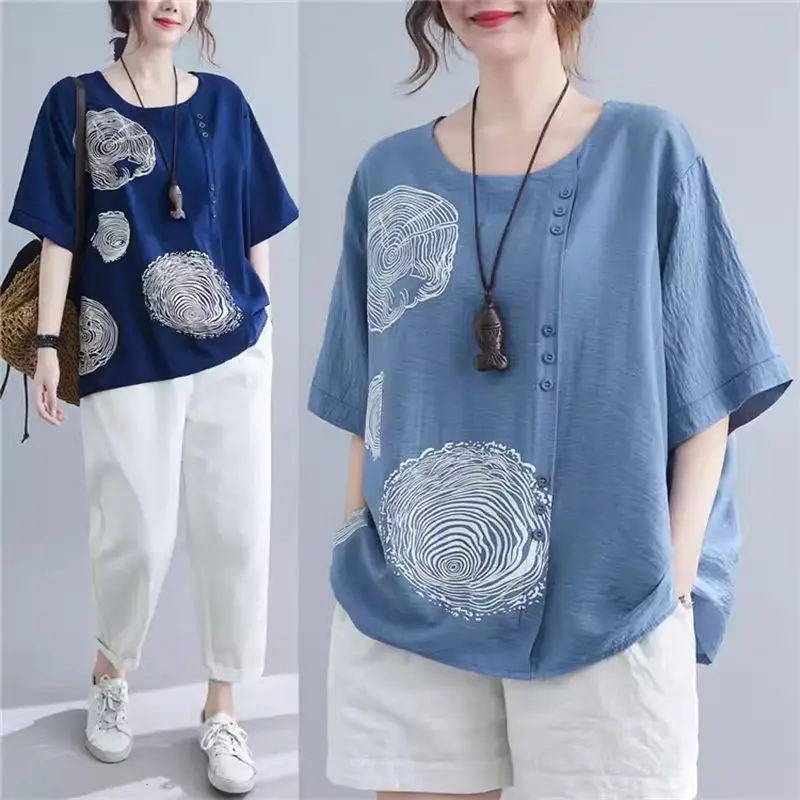 Large Size Women's Clothing 2024 Summer Pullover Print Loose Short Sleeve T-Shirt Versatile Fashionable Top Casual Tee K2170
Large Size Women's Clothing 2024 Summer Pullover Print Loose Short Sleeve T-Shirt Versatile Fashionable Top Casual Tee K2170