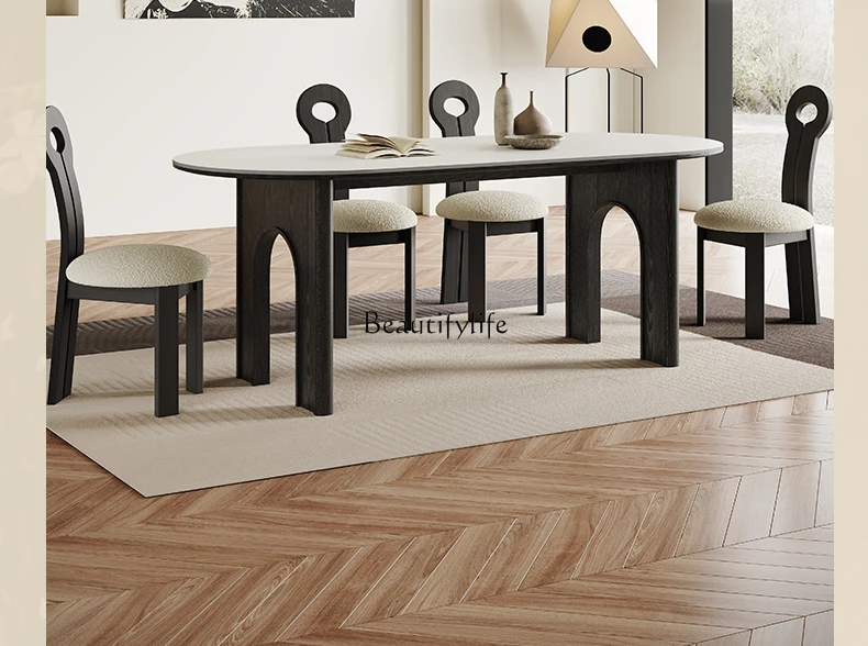 Retro Solid Wood Dining Table Rectangular French Style Home Light Luxury High-End Stone Plate Dining Table
Retro Solid Wood Dining Table Rectangular French Style Home Light Luxury High-End Stone Plate Dining Table