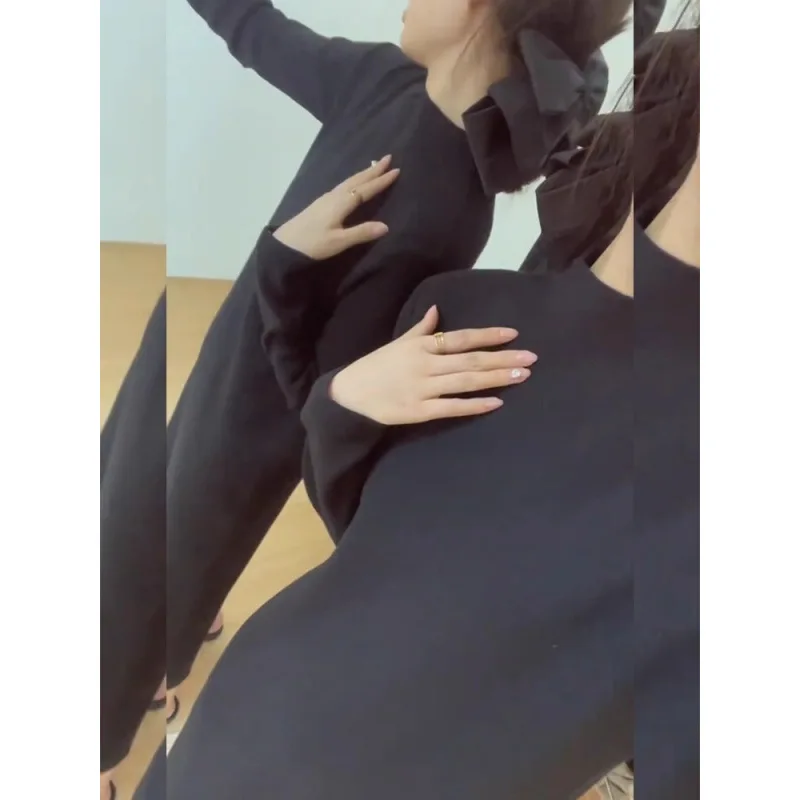 Пуловеры длиной до колена, черные свитера, джемперы, женские рукава с воздушным шаром, свободный крой, праздничный трикотаж, приятный для кожи трикотаж для взрослых
Пуловеры длиной до колена, черные свитера, джемперы, женские рукава с воздушным шаром, свободный крой, праздничный трикотаж, приятный для кожи трикотаж для взрослых