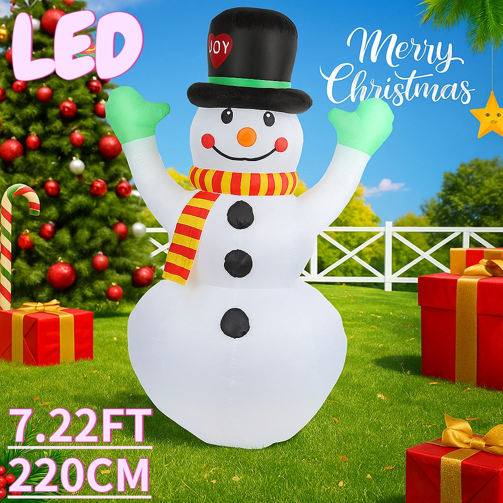 7,22 фута Рождественские надувные игрушки Рождественский двор Украшение газона Шарф Снеговик Товары для дома Украшения Праздничные подарки со светодиодной подсветкой
7,22 фута Рождественские надувные игрушки Рождественский двор Украшение газона Шарф Снеговик Товары для дома Украшения Праздничные подарки со светодиодной подсветкой