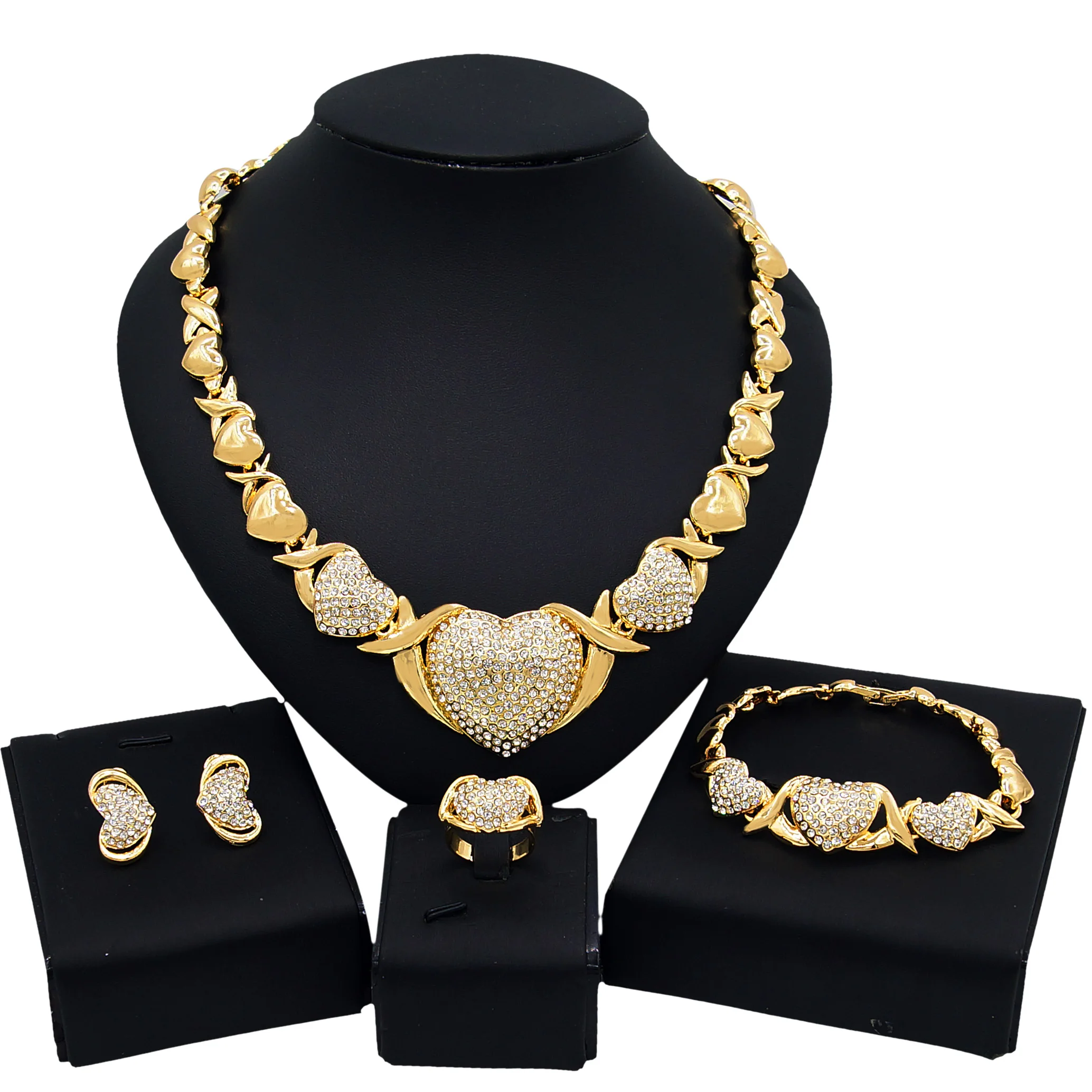 Yulaili24K gold-plated luxury retro jewelry 4-piece set of high quality factory direct wholesale Nigerian wedding anniversary gi
Yulaili24K gold-plated luxury retro jewelry 4-piece set of high quality factory direct wholesale Nigerian wedding anniversary gi