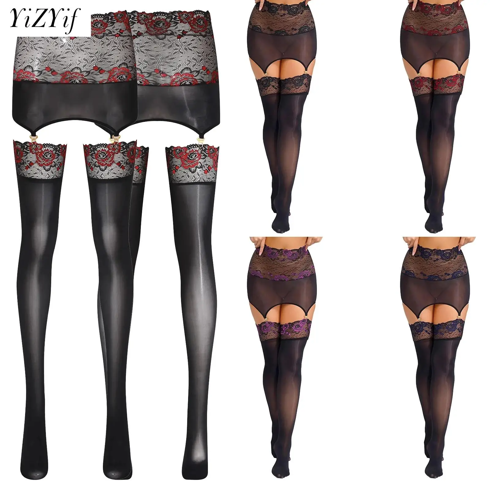 Sexy Floral Lace Thin Stockings Oil Shiny Thigh High Sheer Silk Stockings Ladies Tight Garter Skirt Glossy Smooth Anti Hook Sock
Sexy Floral Lace Thin Stockings Oil Shiny Thigh High Sheer Silk Stockings Ladies Tight Garter Skirt Glossy Smooth Anti Hook Sock