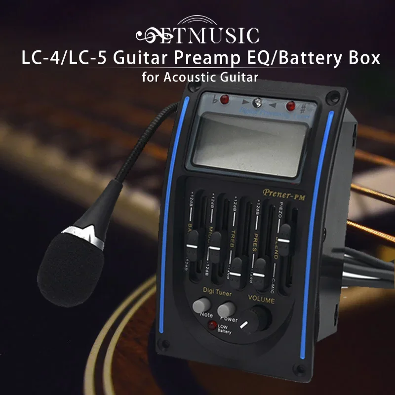 10Pcs LC-4/LC-5 5 Band Acoustic Guitar Preamp EQ with Battery Box for Acoustic Guitar
10Pcs LC-4/LC-5 5 Band Acoustic Guitar Preamp EQ with Battery Box for Acoustic Guitar