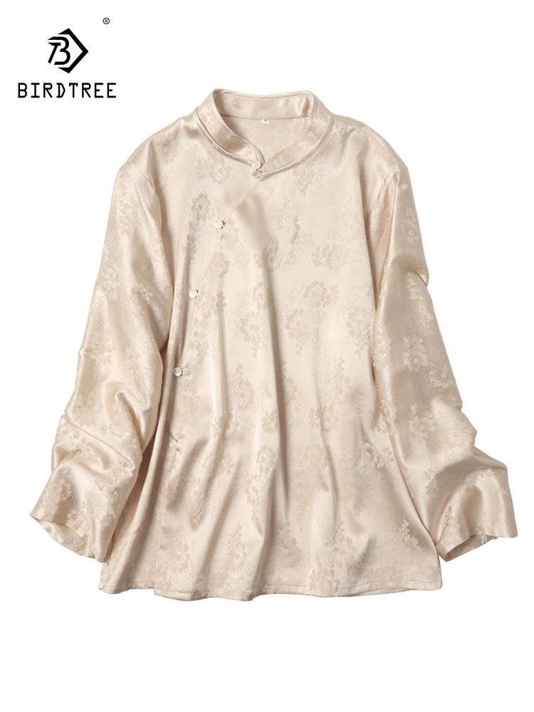 BirdTree, 24MM 93%Real Silk Elegant Shirt For Women, Long Sleeve Jacquard, Vintage Chinese Style Blouse, 2024 Spring T43627QC
BirdTree, 24MM 93%Real Silk Elegant Shirt For Women, Long Sleeve Jacquard, Vintage Chinese Style Blouse, 2024 Spring T43627QC