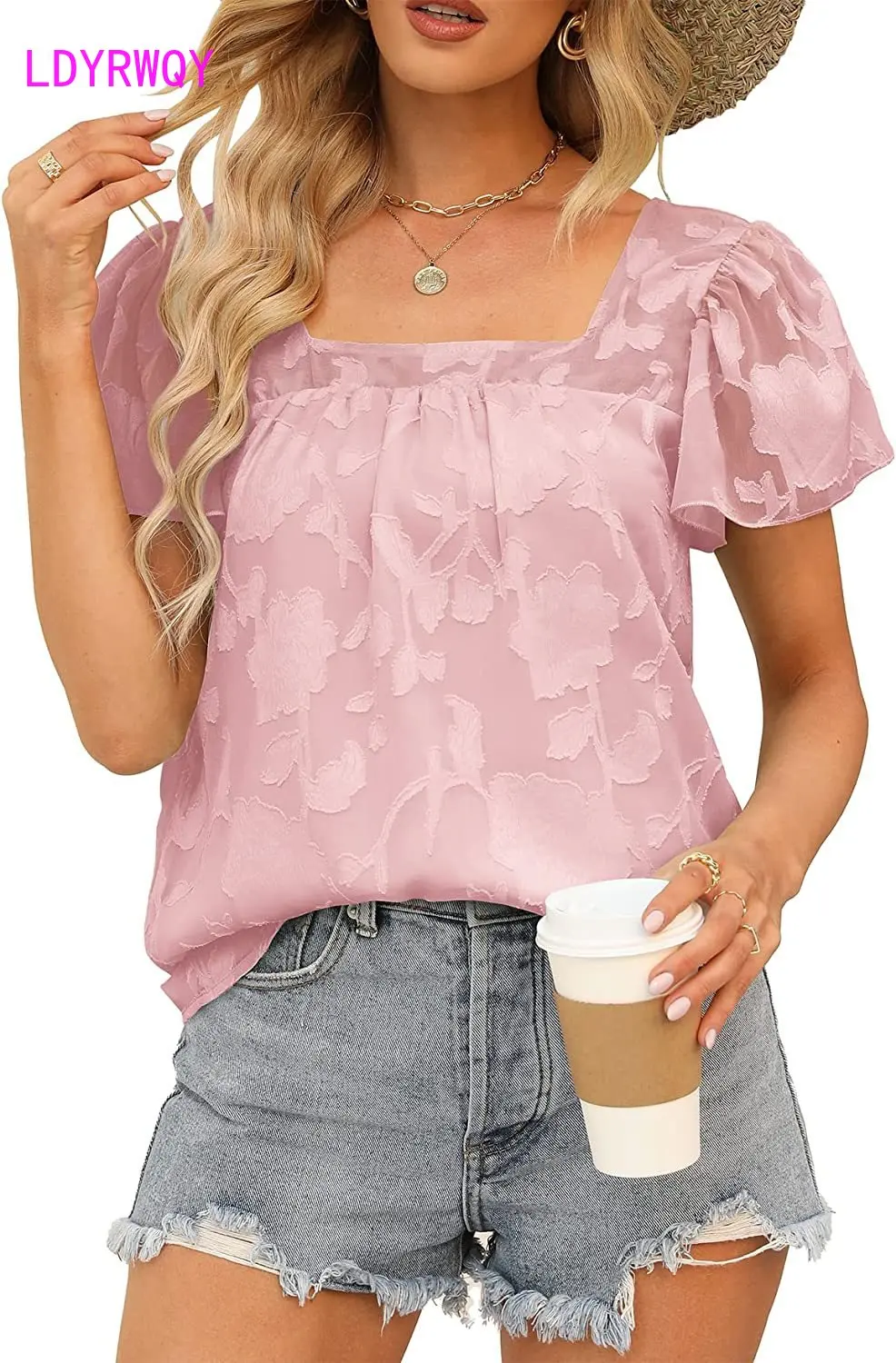 2023 Summer European and American women's new square collar lace hollow short sleeves T-Shirts
2023 Summer European and American women's new square collar lace hollow short sleeves T-Shirts