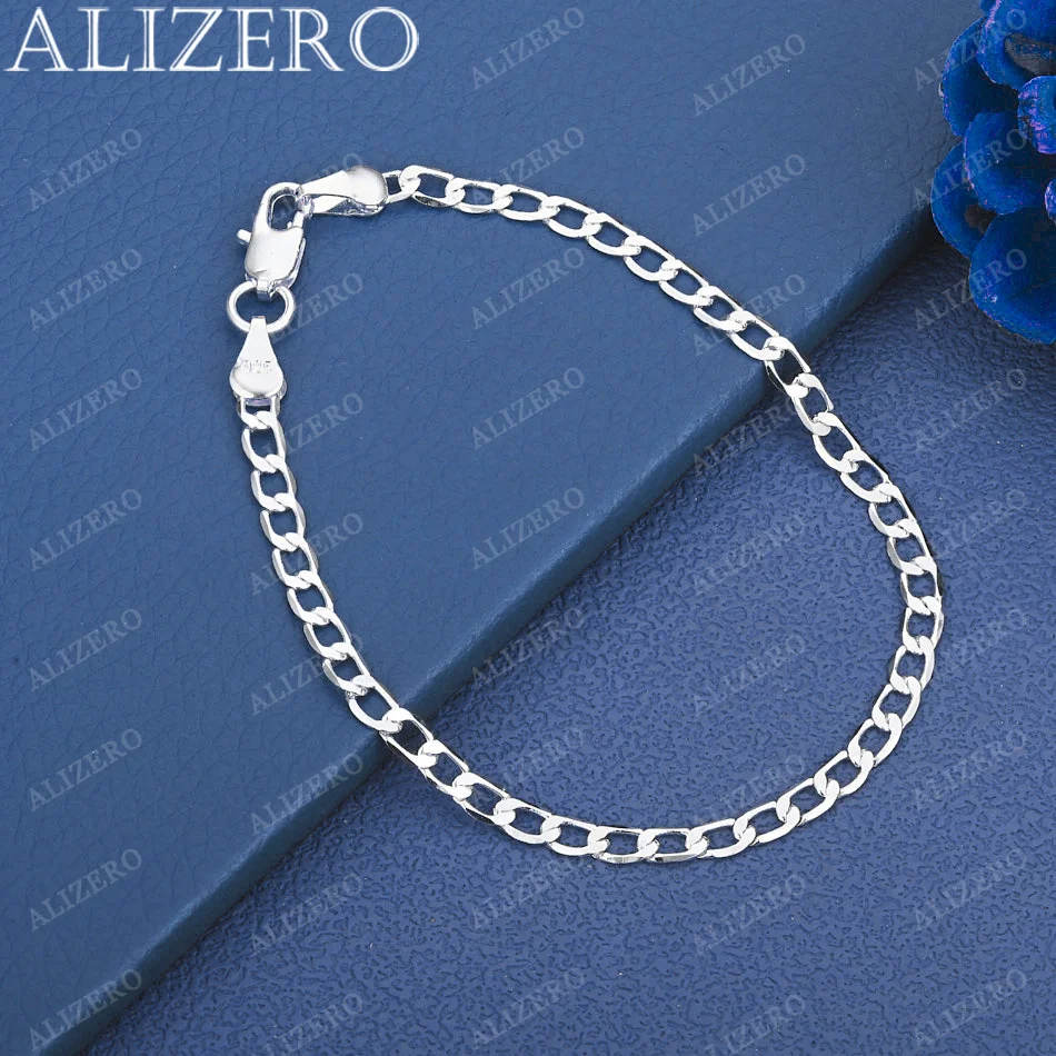 ALIZERO 925 Sterling Silver Bracelet 4mm Side Chain Bracelets Fashion Fine Jewelry Wholesale
ALIZERO 925 Sterling Silver Bracelet 4mm Side Chain Bracelets Fashion Fine Jewelry Wholesale