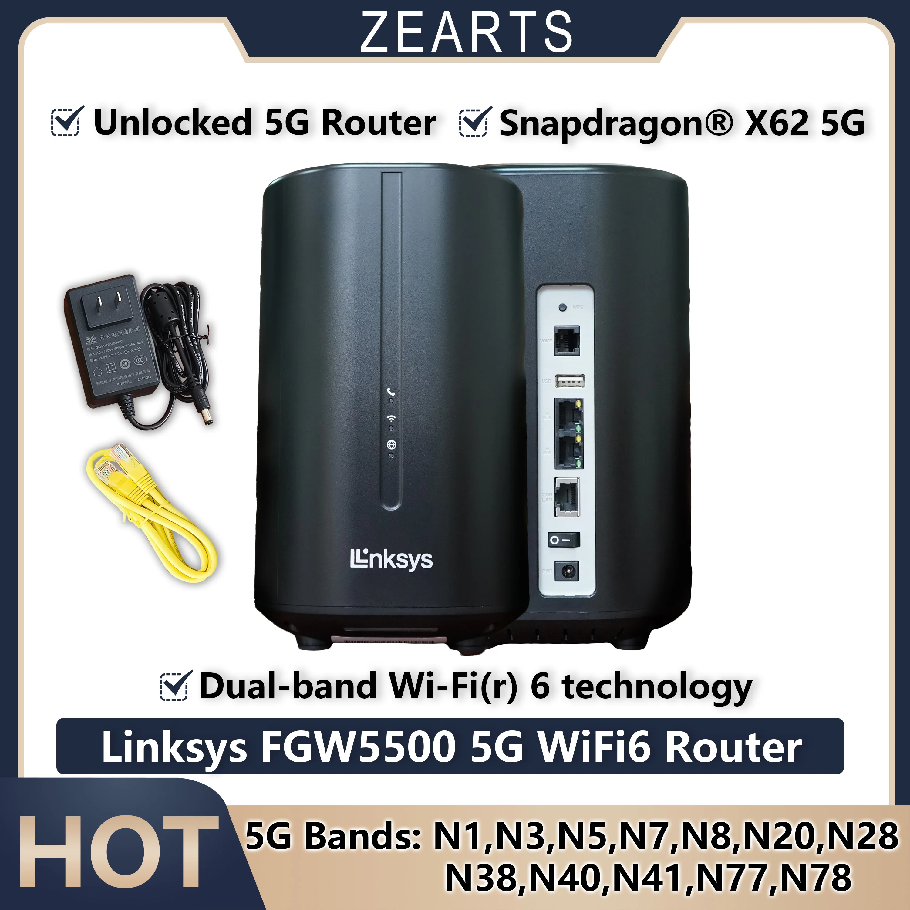 OpenWrt Linksys Intelligent Mesh 5G Wi-Fi 6 Router FGW5500 High-Speed Wireless Gateway Unlocked Global Band
OpenWrt Linksys Intelligent Mesh 5G Wi-Fi 6 Router FGW5500 High-Speed Wireless Gateway Unlocked Global Band
