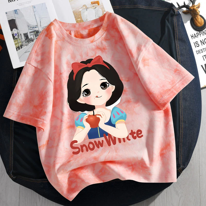 Snow White Children T-shirt Disney Princess Kawaii Anime Figures Short Sleeve Loose Tie Dye Fashion Tee Sweet Home Clothing Top
Snow White Children T-shirt Disney Princess Kawaii Anime Figures Short Sleeve Loose Tie Dye Fashion Tee Sweet Home Clothing Top