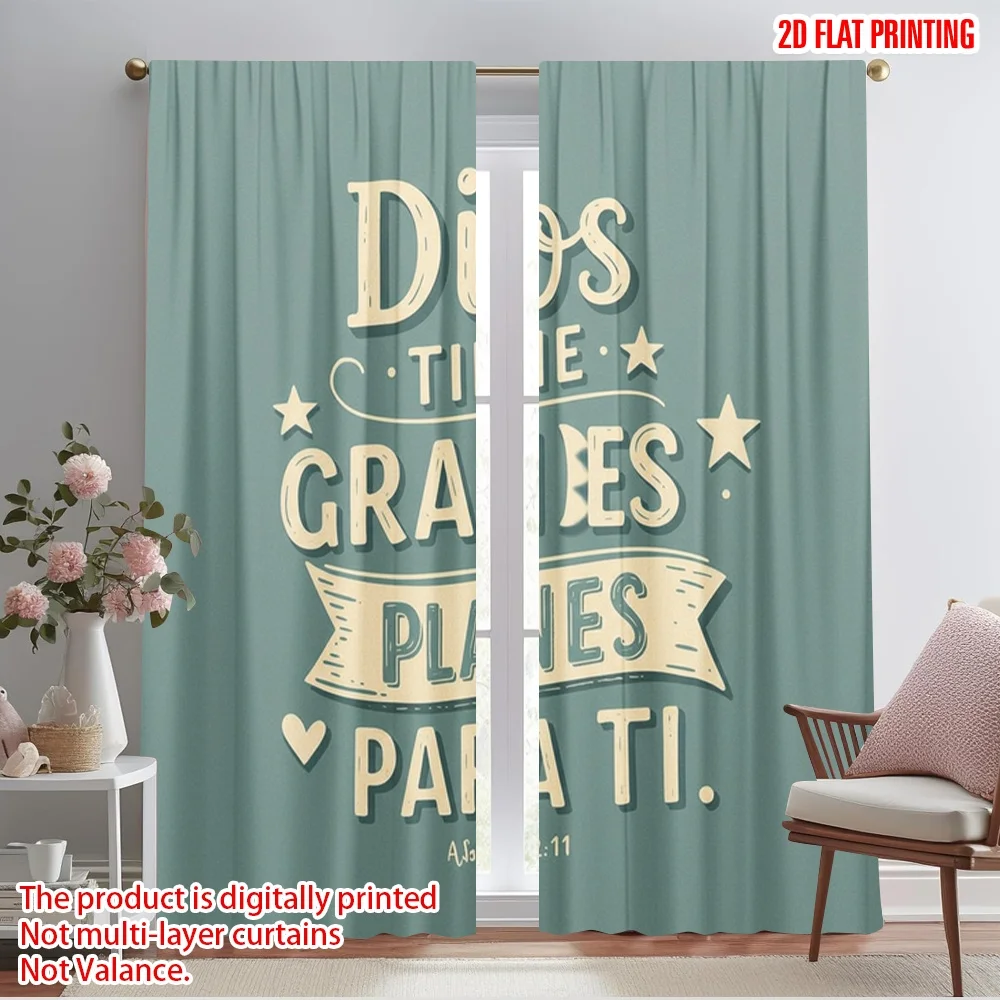 2pcs 2D flat printing Window Treatment Curtains God's Great Plans For You 100% Polyester Without Electricity Family Party for 
2pcs 2D flat printing Window Treatment Curtains God's Great Plans For You 100% Polyester Without Electricity Family Party for