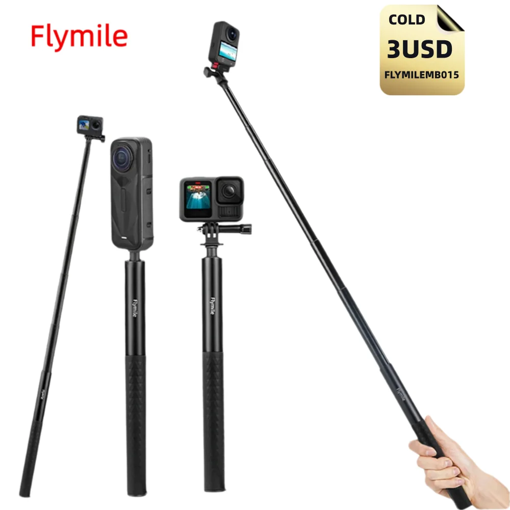 Flymile Invisible Selfie Stick for DJI Osmo 360/Insta360 X5 Accessories 51.18IN Adjustable Extension Rod Vlgo Handle 
Flymile Invisible Selfie Stick for DJI Osmo 360/Insta360 X5 Accessories 51.18IN Adjustable Extension Rod Vlgo Handle
