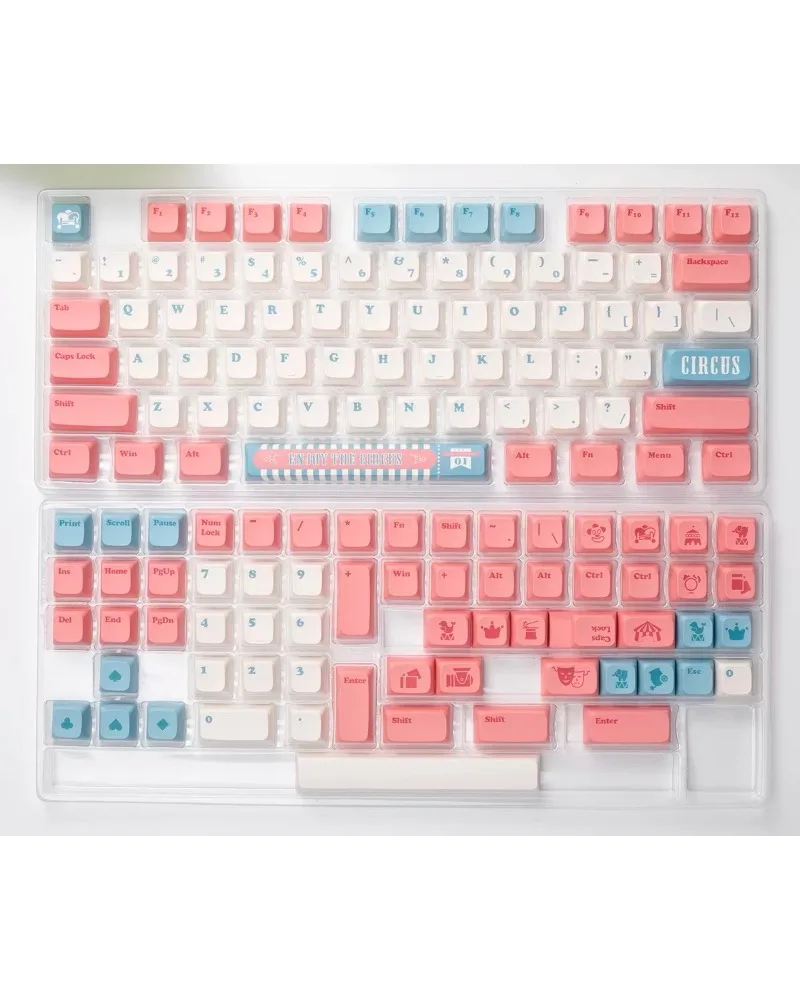 soft pink white and blue durable pbt keycaps set high quality for gaming mechanical keyboards
soft pink white and blue durable pbt keycaps set high quality for gaming mechanical keyboards