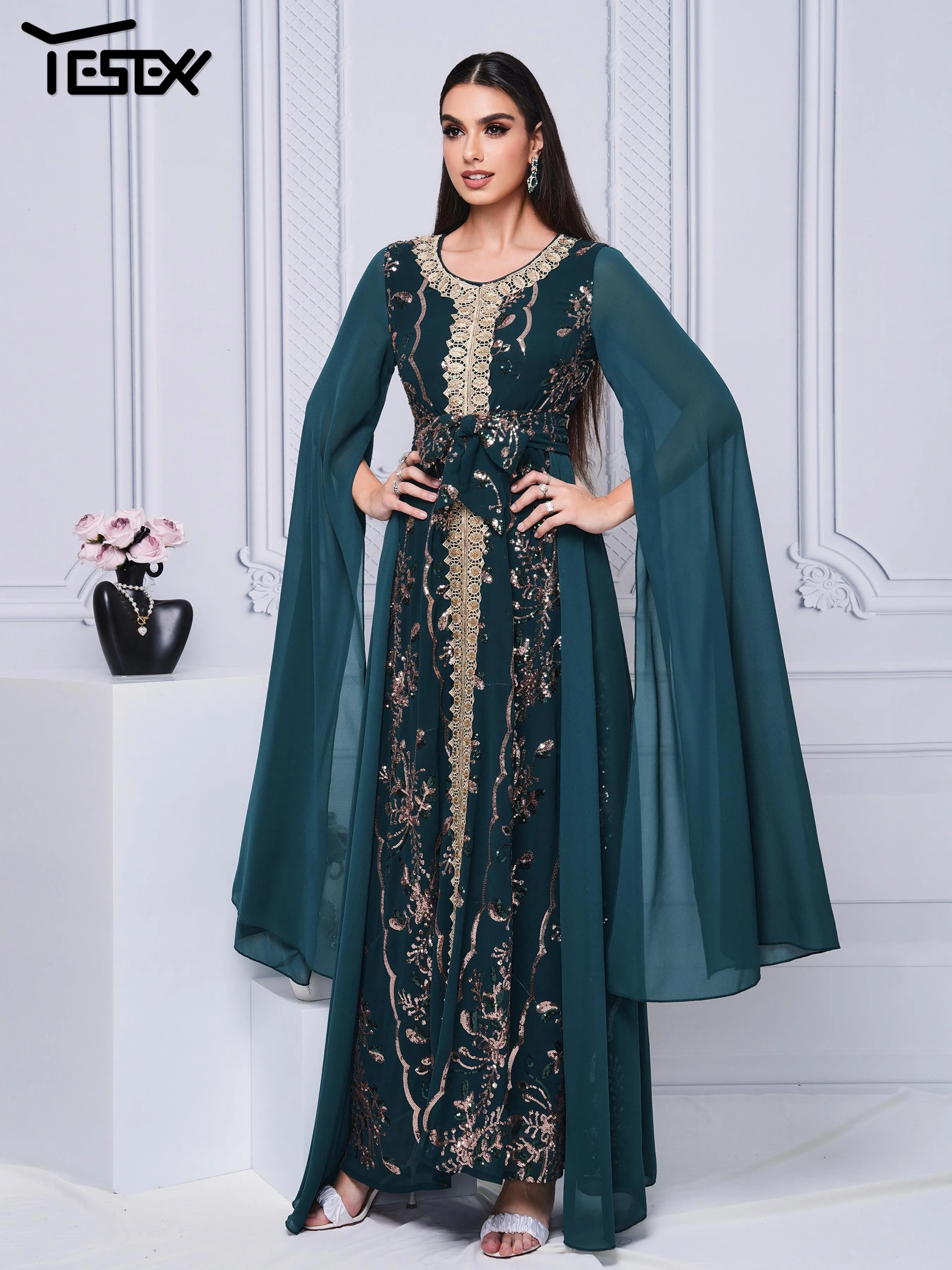 Yesexy Chic Elegant Woman Dress Round Neck Long Sleeved Loose Evening Gown Wedding Birthday Party Formal Occasion Dresses
Yesexy Chic Elegant Woman Dress Round Neck Long Sleeved Loose Evening Gown Wedding Birthday Party Formal Occasion Dresses