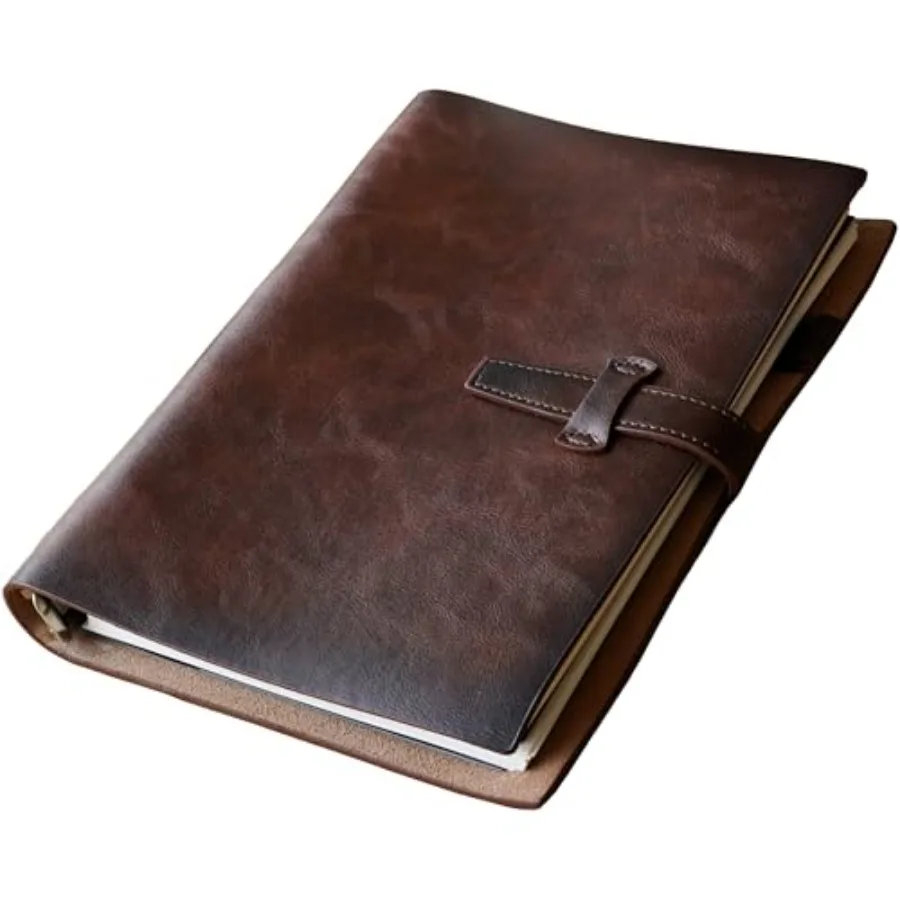 Refillable Leather Binder Notebook, Reusable Leather Journal, Vintage Organizer with 6-Ring Metal Binder, 120 Pages and Pocket,
Refillable Leather Binder Notebook, Reusable Leather Journal, Vintage Organizer with 6-Ring Metal Binder, 120 Pages and Pocket,