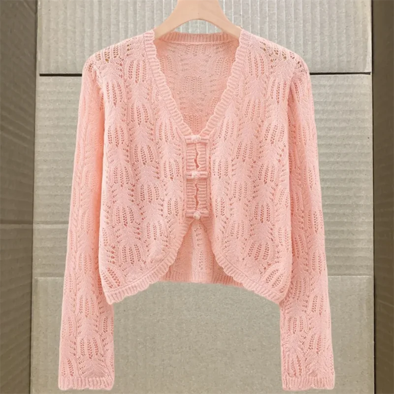 Cardigan Thin Ice Silk Ladies Jacket Summer Long-Sleeved Short Hollow Sunscreen Shawl Women Coat Thin And Light Outside XQ242
Cardigan Thin Ice Silk Ladies Jacket Summer Long-Sleeved Short Hollow Sunscreen Shawl Women Coat Thin And Light Outside XQ242