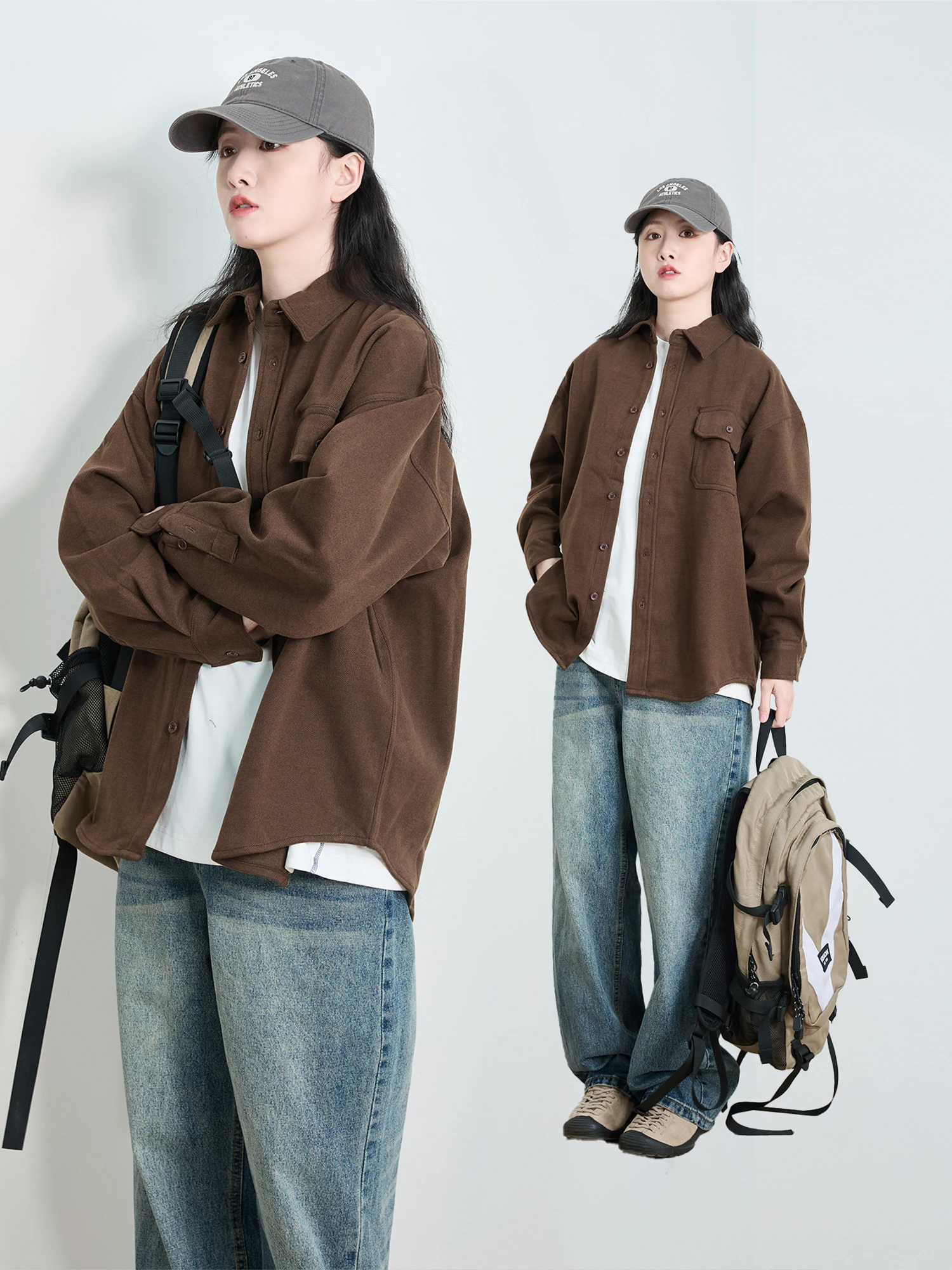 Thiened Woolen Men's irt Loose Long Sve Workwear Sle Retro Japanese Spring Autumn Casual Faion Outerwear Coat
Thiened Woolen Men's irt Loose Long Sve Workwear Sle Retro Japanese Spring Autumn Casual Faion Outerwear Coat