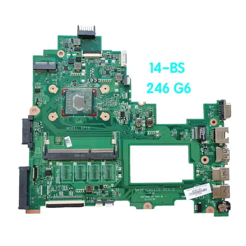For HP 14-BS TPN-Q186 246 G6 Laptop Motherboard DA0P1DMB6D0 941657-001 941657-601 Mainboard 100% tested fully work
For HP 14-BS TPN-Q186 246 G6 Laptop Motherboard DA0P1DMB6D0 941657-001 941657-601 Mainboard 100% tested fully work