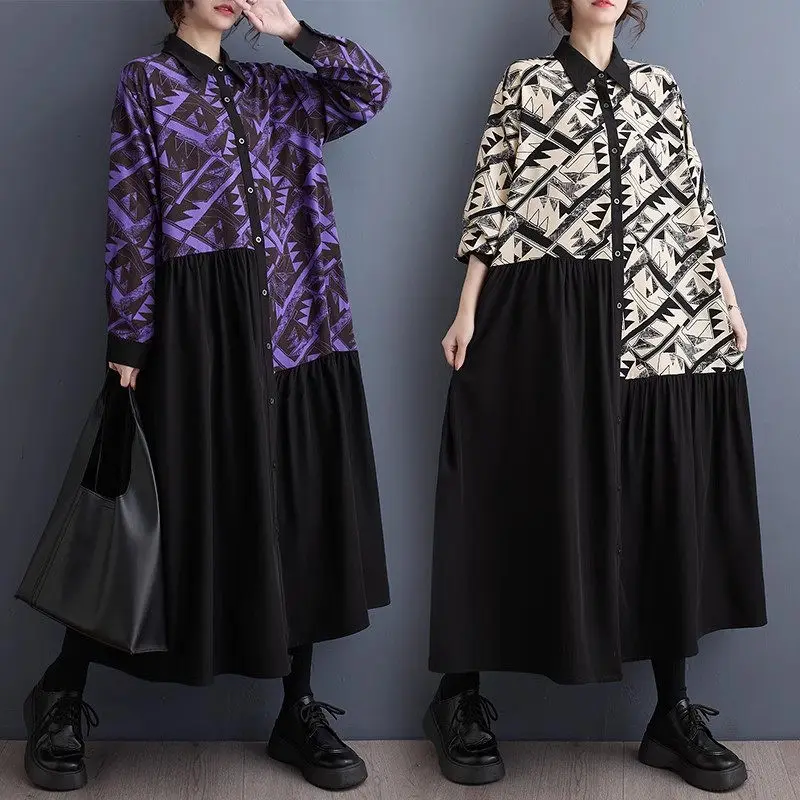 2024 Spring And Autumn Dress Women Loose Large Size Print Splice Mid Length Art Retro Long Sleeved Dress Square Neck Shirt Z4500
2024 Spring And Autumn Dress Women Loose Large Size Print Splice Mid Length Art Retro Long Sleeved Dress Square Neck Shirt Z4500