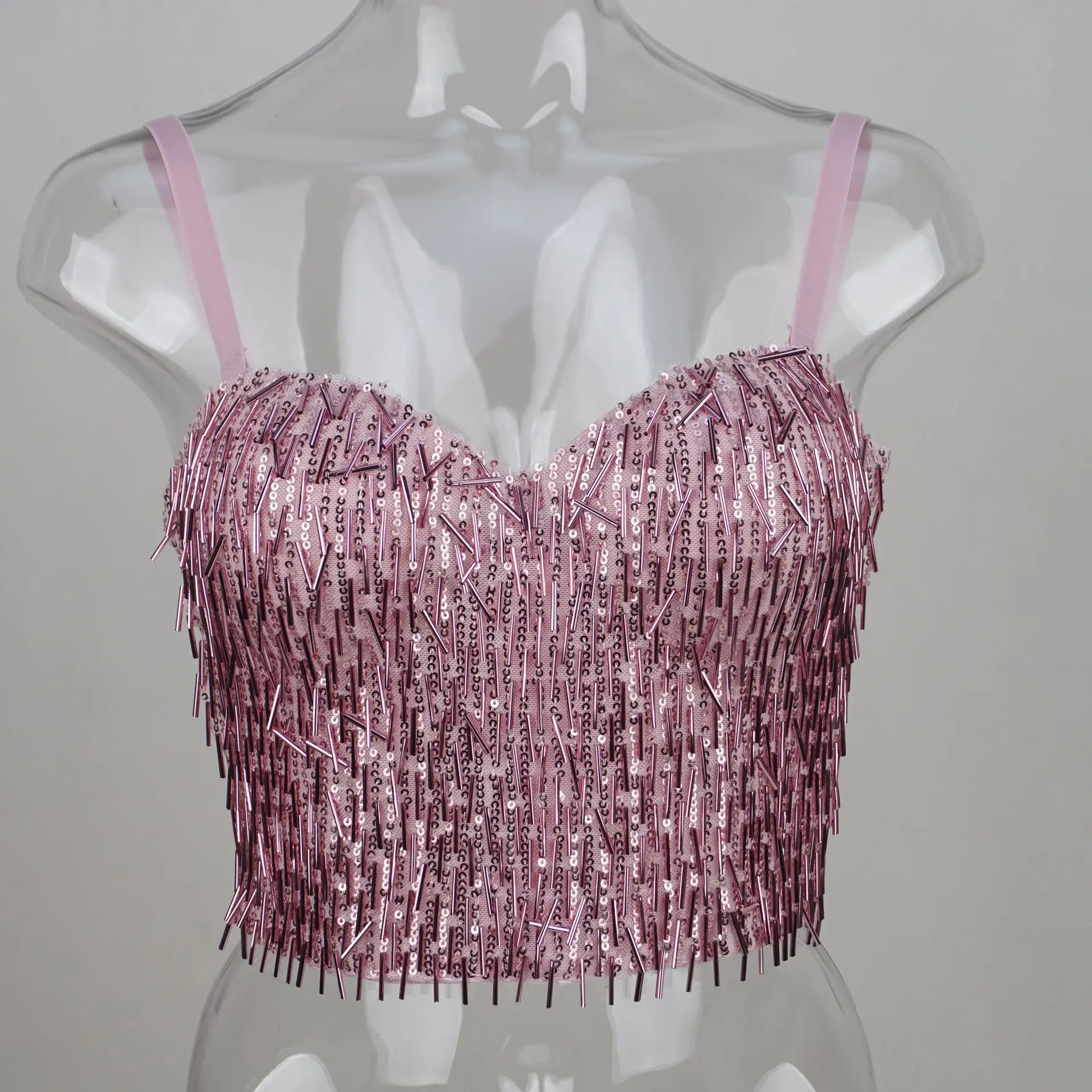 Early Spring Carnival Dynamic Fringe Straps Fishbone Corset Nightclub Flash Diamond Sequins Outside The Bustier Top Female
Early Spring Carnival Dynamic Fringe Straps Fishbone Corset Nightclub Flash Diamond Sequins Outside The Bustier Top Female