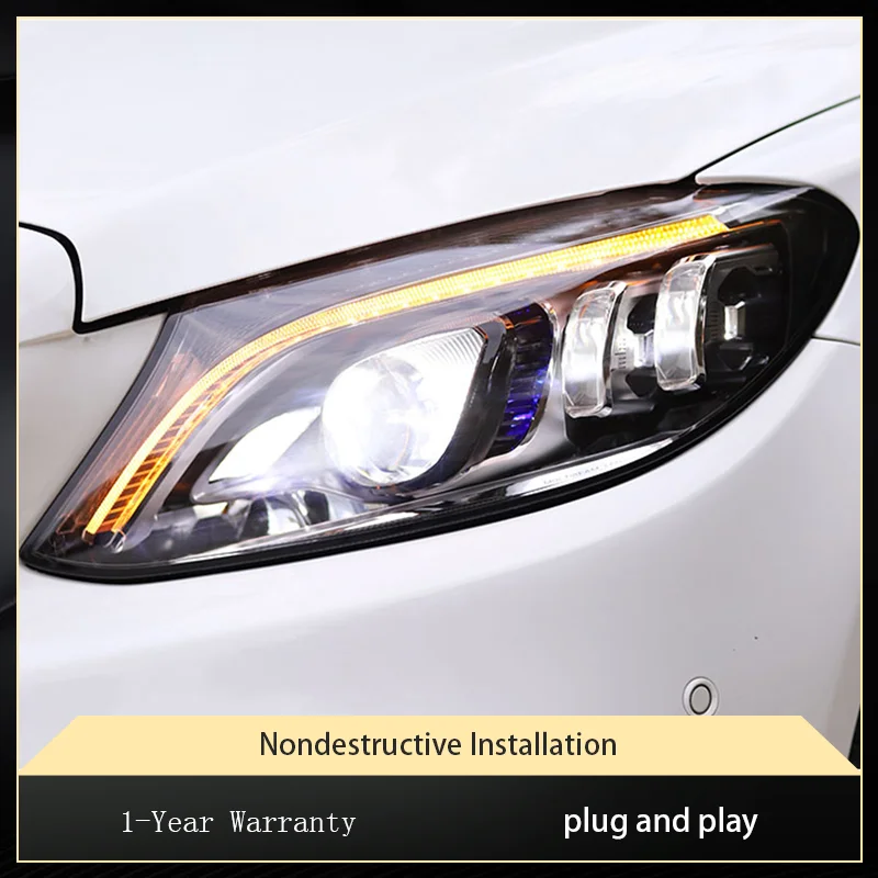 Фары для Benz W205 C180 C200 C260 C300 2015-2021 в сборе, обновленные линзы проектора DRL, биксеноновые аксессуары для передней фары
Фары для Benz W205 C180 C200 C260 C300 2015-2021 в сборе, обновленные линзы проектора DRL, биксеноновые аксессуары для передней фары