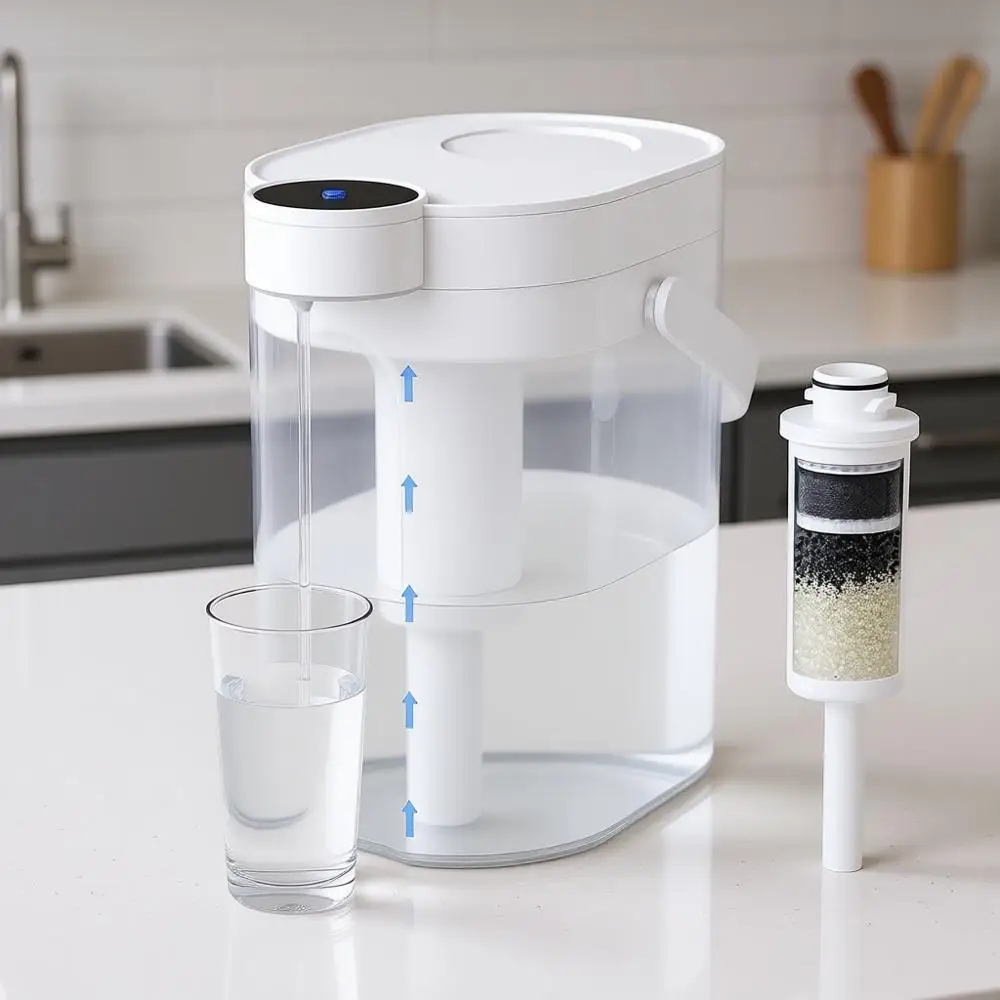 Кувшин-фильтр для воды, перезаряжаемый диспенсер, уменьшает содержание хлора, свинца, меди, 17 чашек, белый, не снижает TDS
Кувшин-фильтр для воды, перезаряжаемый диспенсер, уменьшает содержание хлора, свинца, меди, 17 чашек, белый, не снижает TDS