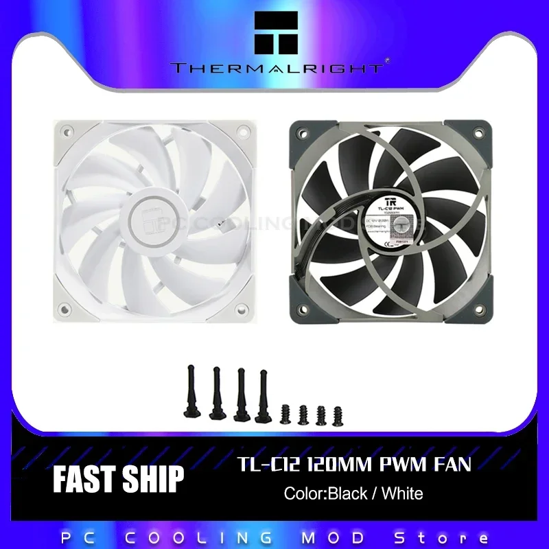 Thermalright Computer Case MOD PC Parts 120mm Quiet PWM Fan CPU Cooler Radiator Cooling Fan No light,Black White TL-C12
Thermalright Computer Case MOD PC Parts 120mm Quiet PWM Fan CPU Cooler Radiator Cooling Fan No light,Black White TL-C12