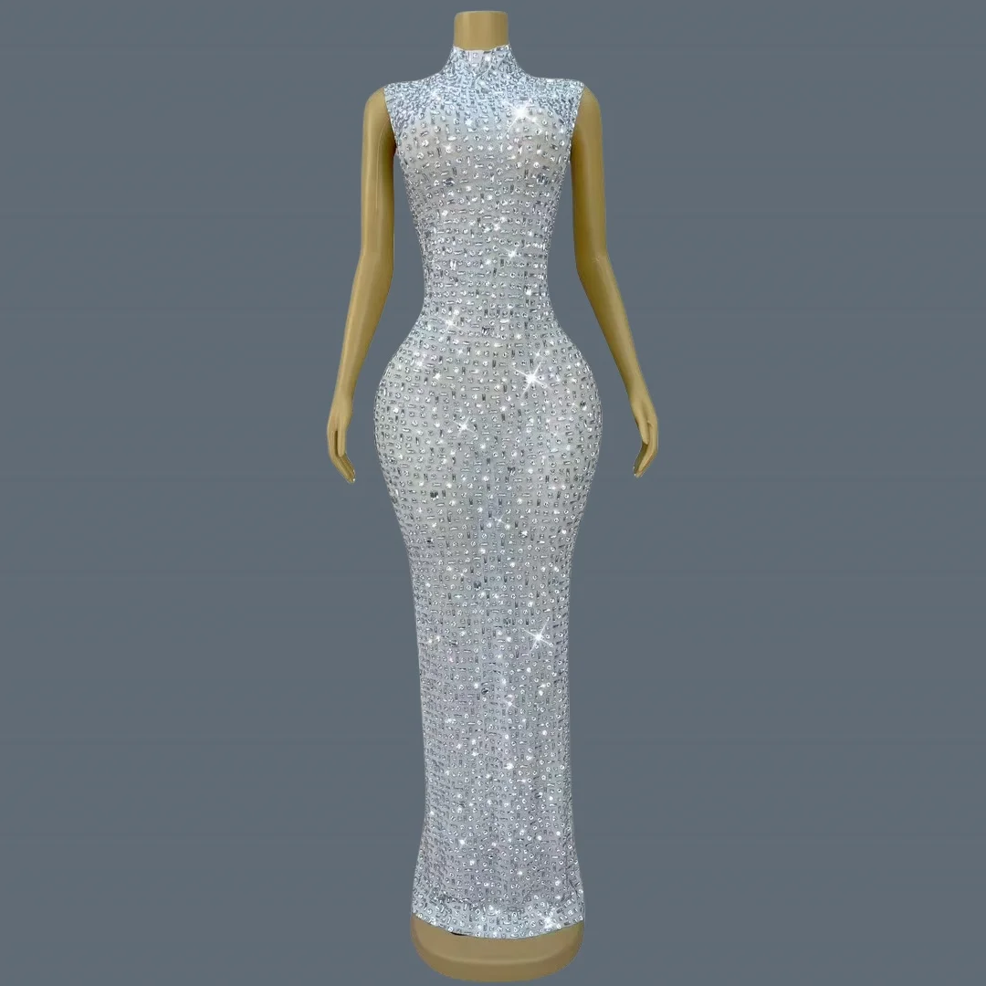 Elegant Luxury Sparkly Crystals Sleeveless Tight Fitting Dress Birthday Party Sexy Lady Evening Dress Photo Shoot Wear Gesebei
Elegant Luxury Sparkly Crystals Sleeveless Tight Fitting Dress Birthday Party Sexy Lady Evening Dress Photo Shoot Wear Gesebei