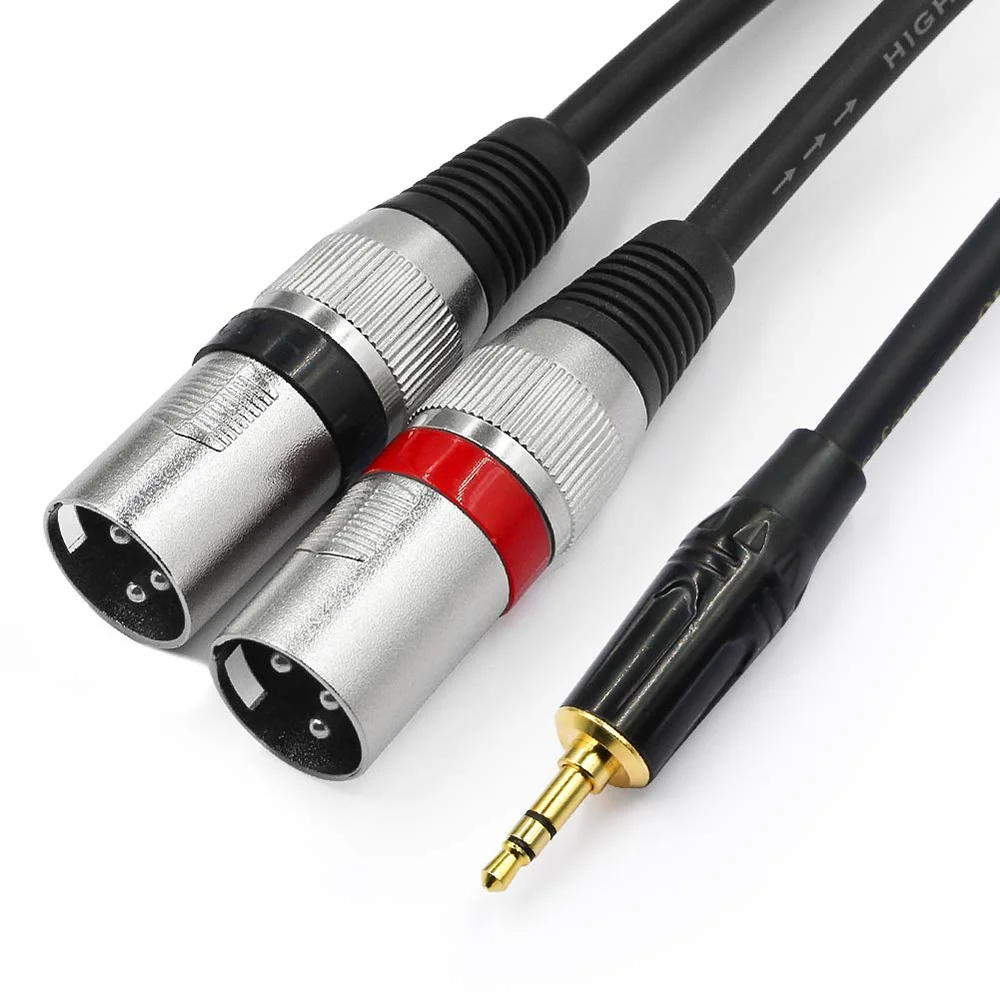 3.5mm To Dual XLR Stereo Cable 1/8 Inch Mini Jack To 2 XLR Male Y Splitter Adapter Cord for Laptop PC Smartphone Speaker Etc
3.5mm To Dual XLR Stereo Cable 1/8 Inch Mini Jack To 2 XLR Male Y Splitter Adapter Cord for Laptop PC Smartphone Speaker Etc