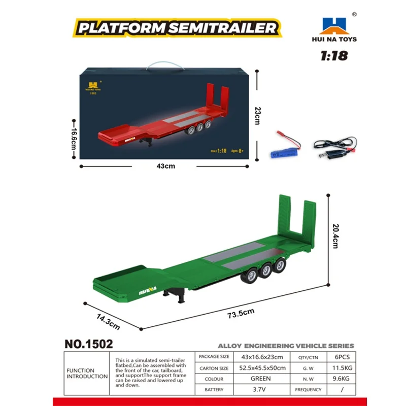 Huina Модель грузовика с дистанционным управлением 770S Прицеп из сплава Игрушечный автомобиль Полномасштабный прицеп 501D
Huina Модель грузовика с дистанционным управлением 770S Прицеп из сплава Игрушечный автомобиль Полномасштабный прицеп 501D