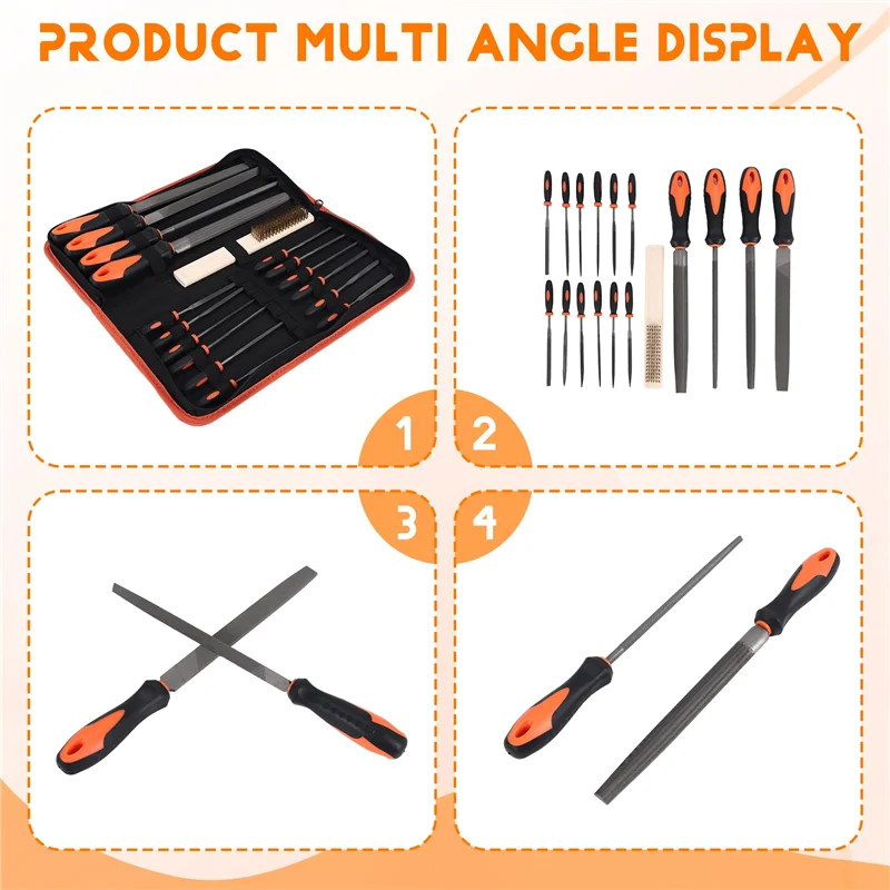 AB34-17Pcs Forged Alloy Steel File Set With Carry Case, Precision Flat/Triple-Cornered/Half-Round/Round Large File And 12Pcs Nee
AB34-17Pcs Forged Alloy Steel File Set With Carry Case, Precision Flat/Triple-Cornered/Half-Round/Round Large File And 12Pcs Nee