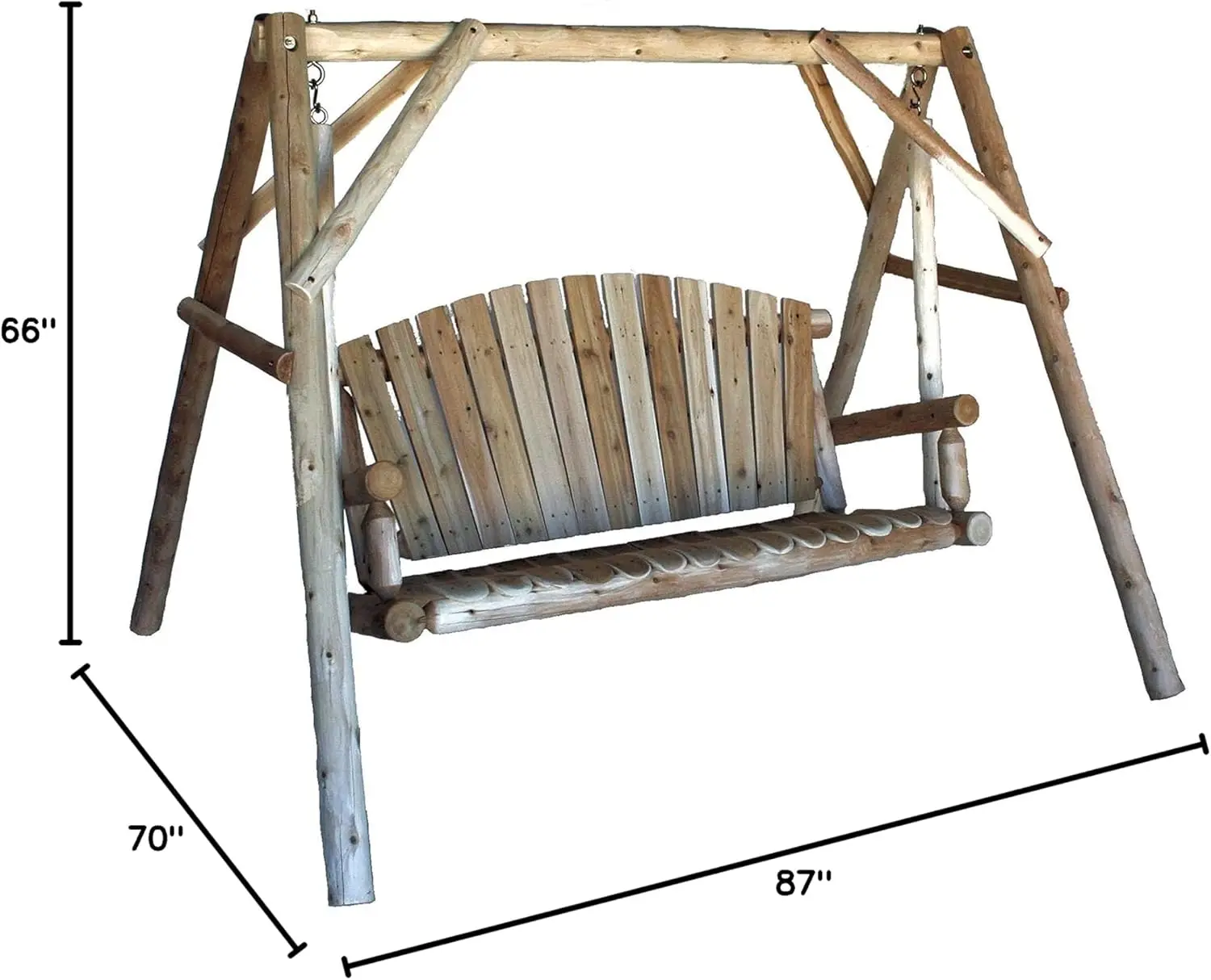 Cedar Log Outdoor Swing, 5-Foot Yard Hanging Chair
Cedar Log Outdoor Swing, 5-Foot Yard Hanging Chair
