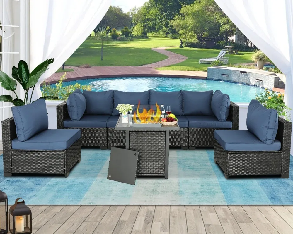 Patio Furniture Sets Outdoor Sectional PE Rattan Outdoor Furniture Patio Conversation Set with Cushions for Balcony Lawn
Patio Furniture Sets Outdoor Sectional PE Rattan Outdoor Furniture Patio Conversation Set with Cushions for Balcony Lawn