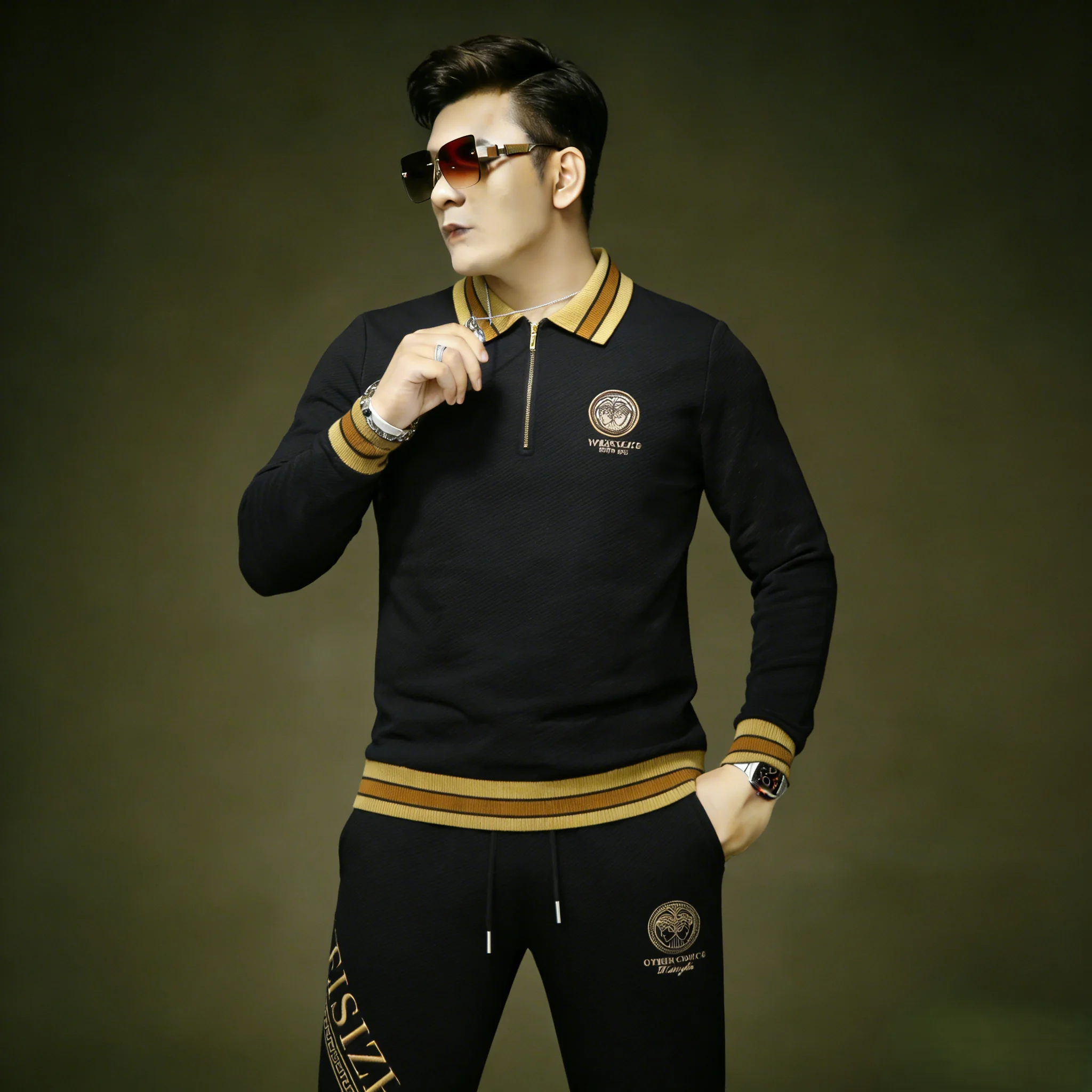 2026 New Indian Lightweight Luxury Style Half Zipper Embroidery Suite Slim Fit Trendy Sports Two Piece Set Cotton Polyester B...
2026 New Indian Lightweight Luxury Style Half Zipper Embroidery Suite Slim Fit Trendy Sports Two Piece Set Cotton Polyester B...